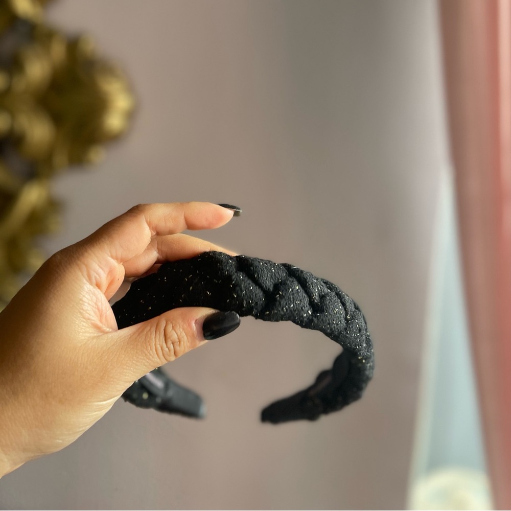 Black and gold braided headband